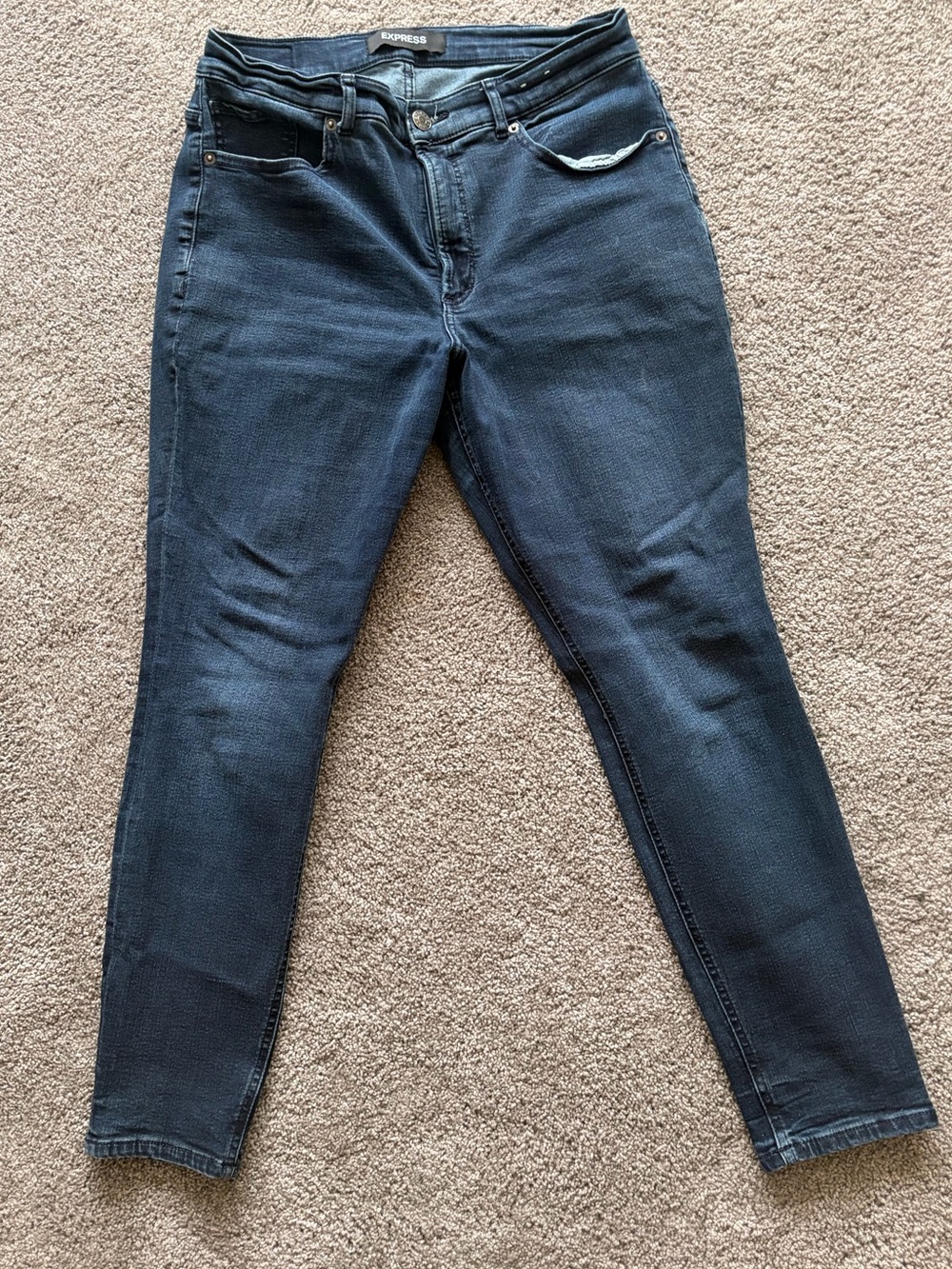 Express Dark Blue High-Rise Stretch Jeans
